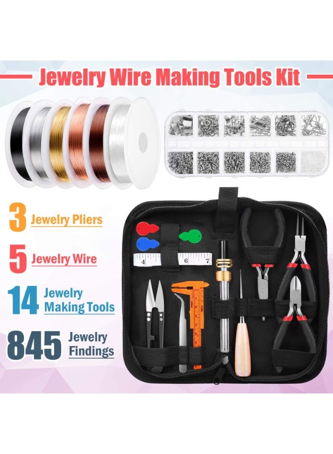 Daytoyz Wire Wrapping for Jewelry Making, Repair and Beading Supplies Kit with Craft Ring Wire, Tools, Pliers and Jewelry Findings - Image 2